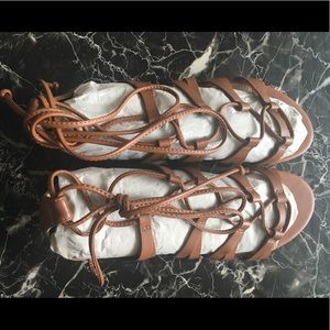 Tan wrap around sandals